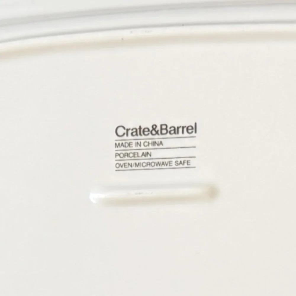 White Crate & Barrel set of 2 Rectangle Serving Dishes Stoneware 13